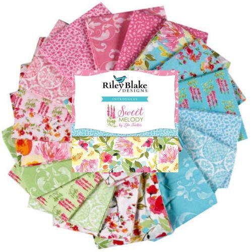 Sweet Melody Damask Blue C8402-BLUE Lila Tueller Riley Blake Half Yard