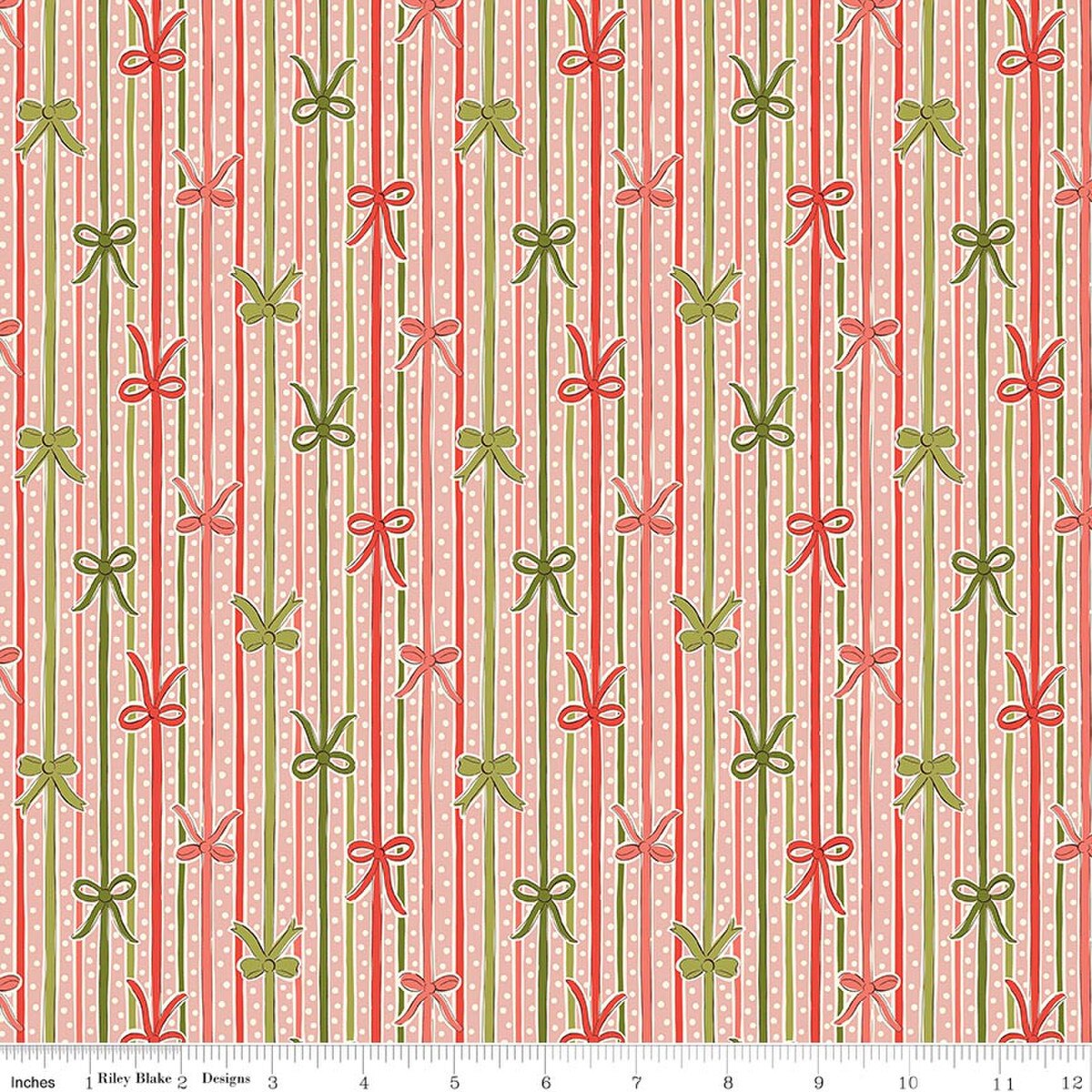 Festive Magic 01667521D Ribbon Stripe D Liberty Riley Blake Half Yard