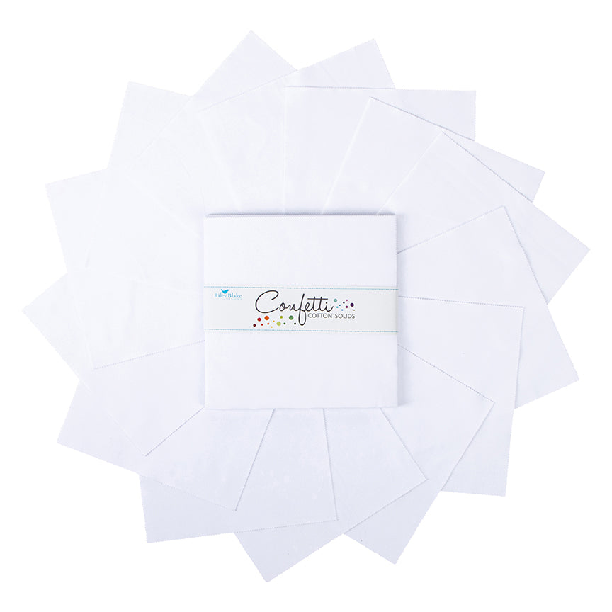 Confetti Cotton Bright White 10 Inch Stacker, 42 Pcs. Riley Blake 10-120-BWHITE-42