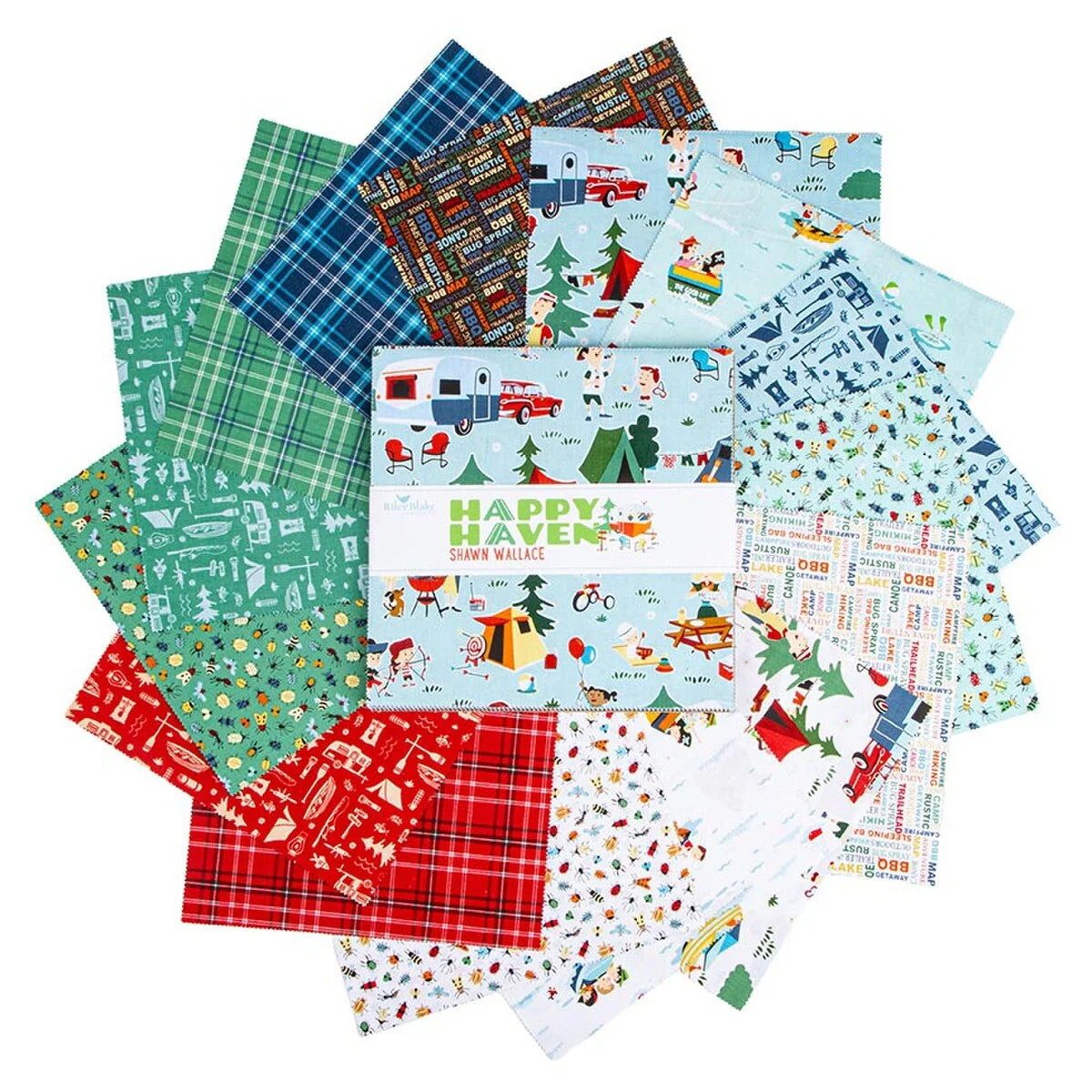 Happy Haven Plaid Green C17625-GREEN Shawn Wallace Riley Blake Half Yard