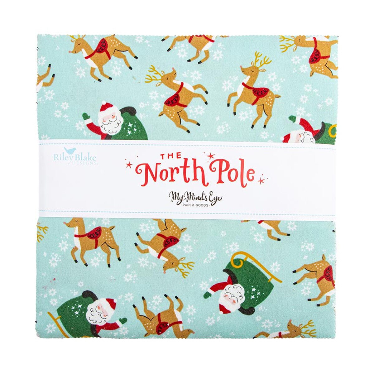 The North Pole Flannel 5" Stacker Charm Pack My Mind's Eye Riley Blake 5-17750-42