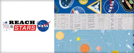 Reach for the Stars with NASA 10" Layer Cake Stacker 42 Pcs Riley Blake