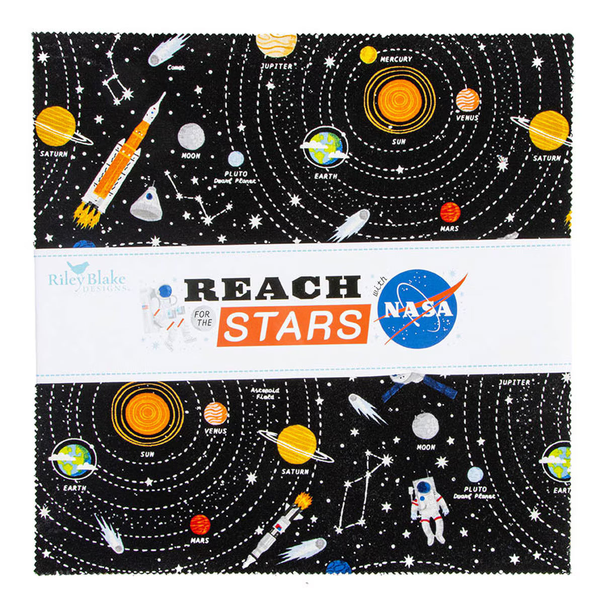 Reach for the Stars with NASA 10" Layer Cake Stacker 42 Pcs Riley Blake