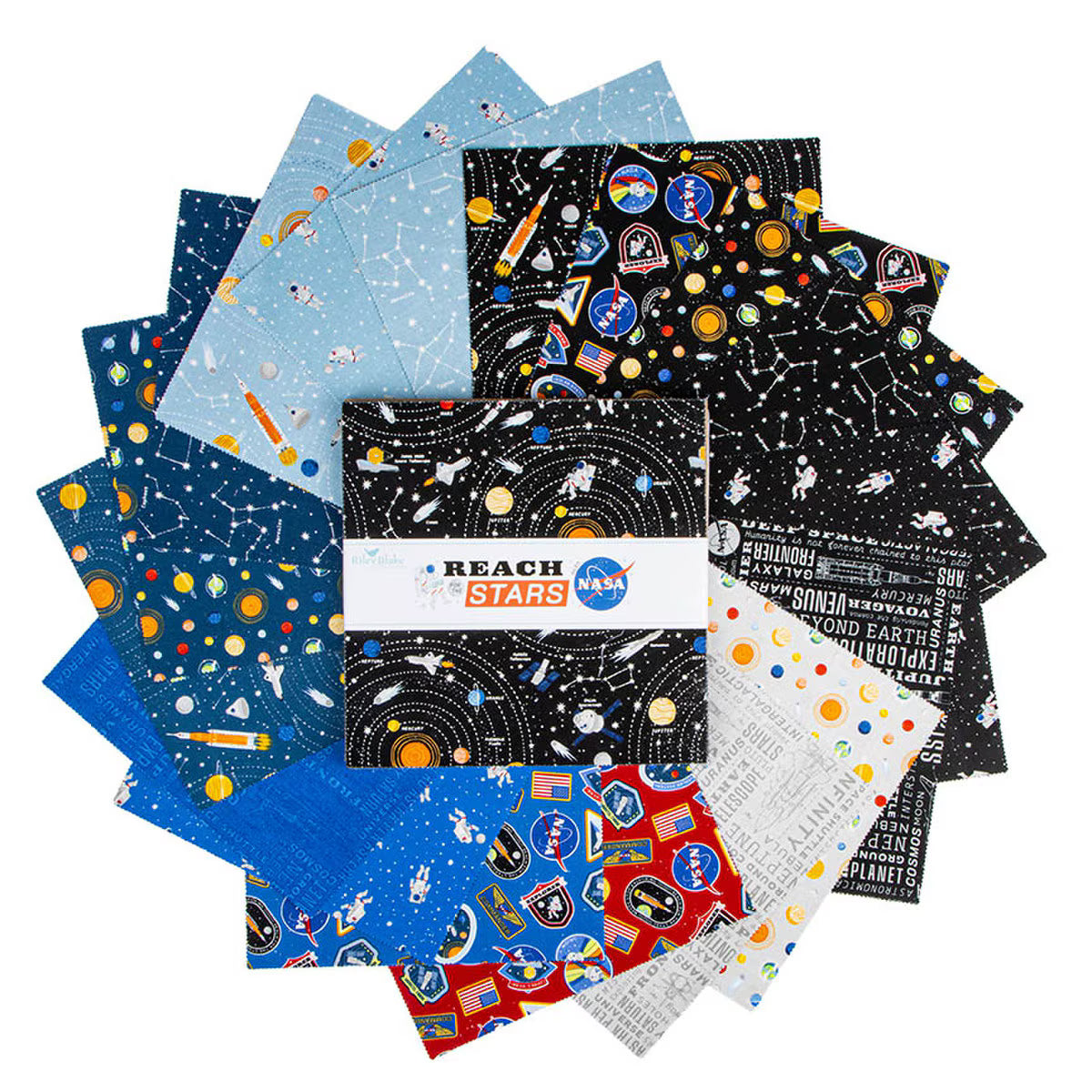 Reach for the Stars with NASA 10" Layer Cake Stacker 42 Pcs Riley Blake