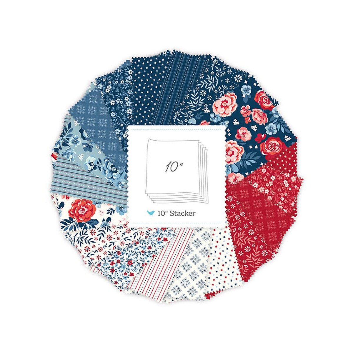 Star-Spangled Garden 10" Stacker My Mind's Eye Riley Blake 10­-18840­-42