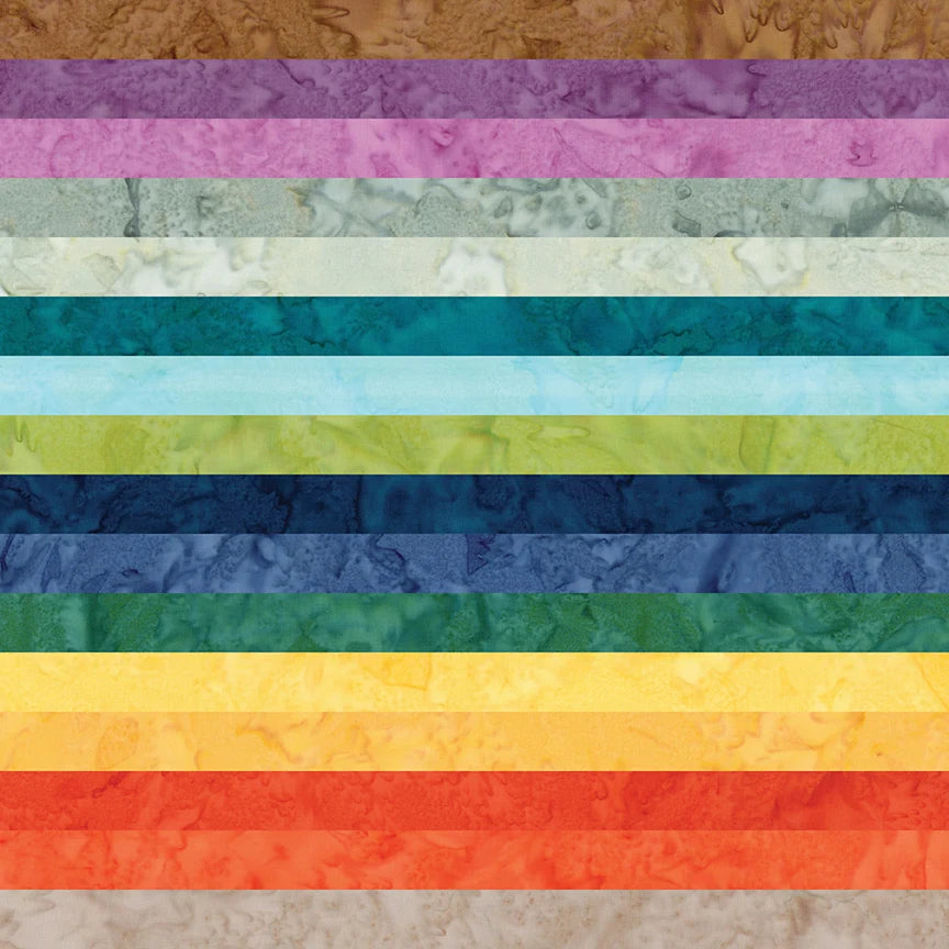 Expressions Batiks 16 Fat Quarter Hand-Dyes Bright Day FQ-21011-16 Riley Blake