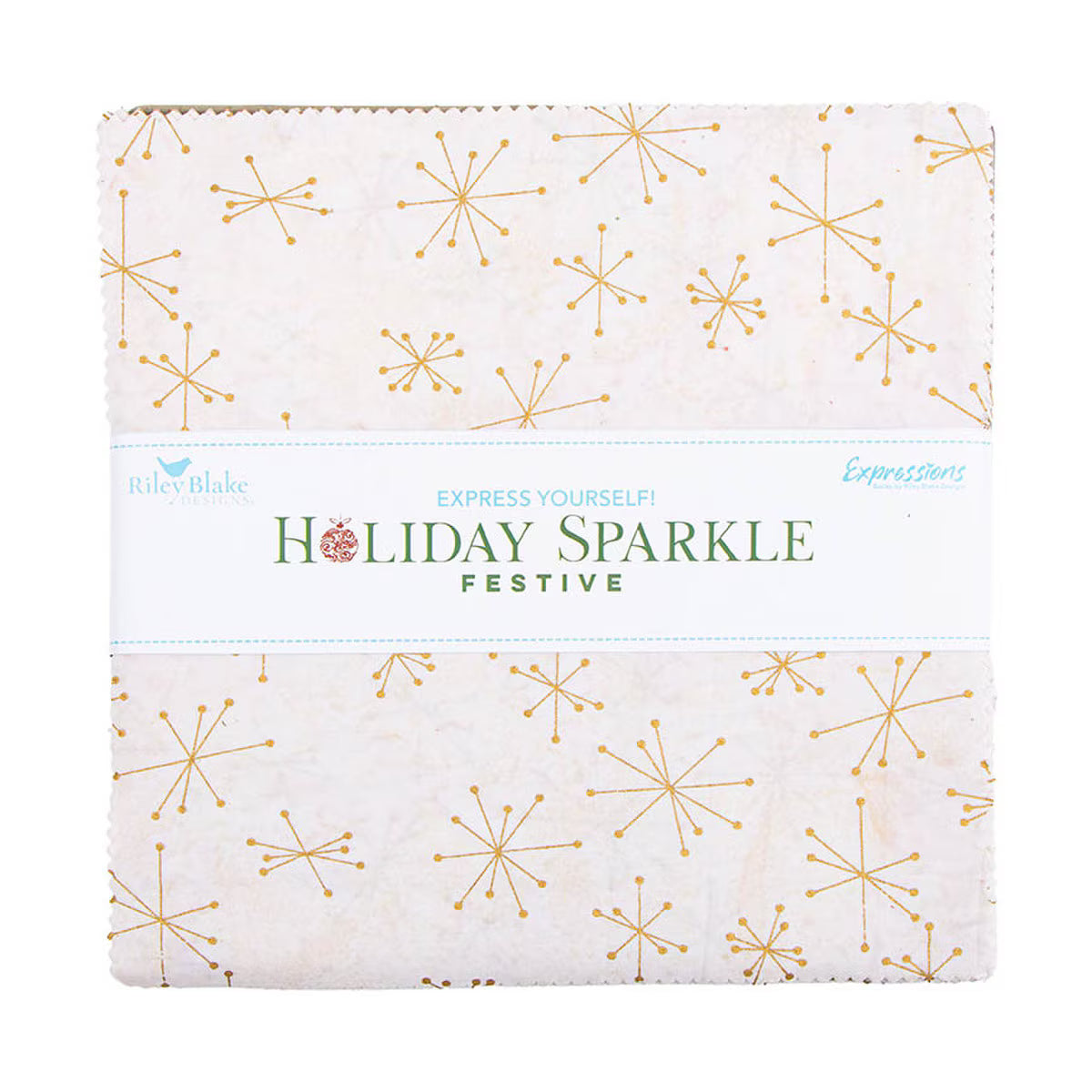 Express Yourself! 10" Layer Cake Stacker Holiday Sparkle Batiks Festive A 10-23559A-42 Riley Blake