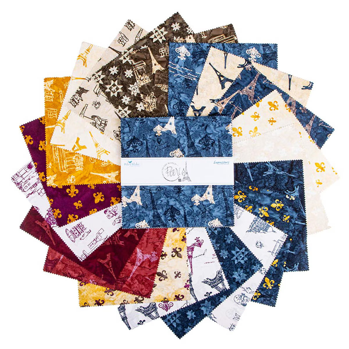 Batiks Around the World Paris 10" Stacker Layer Cake Tara Reed Riley Blake