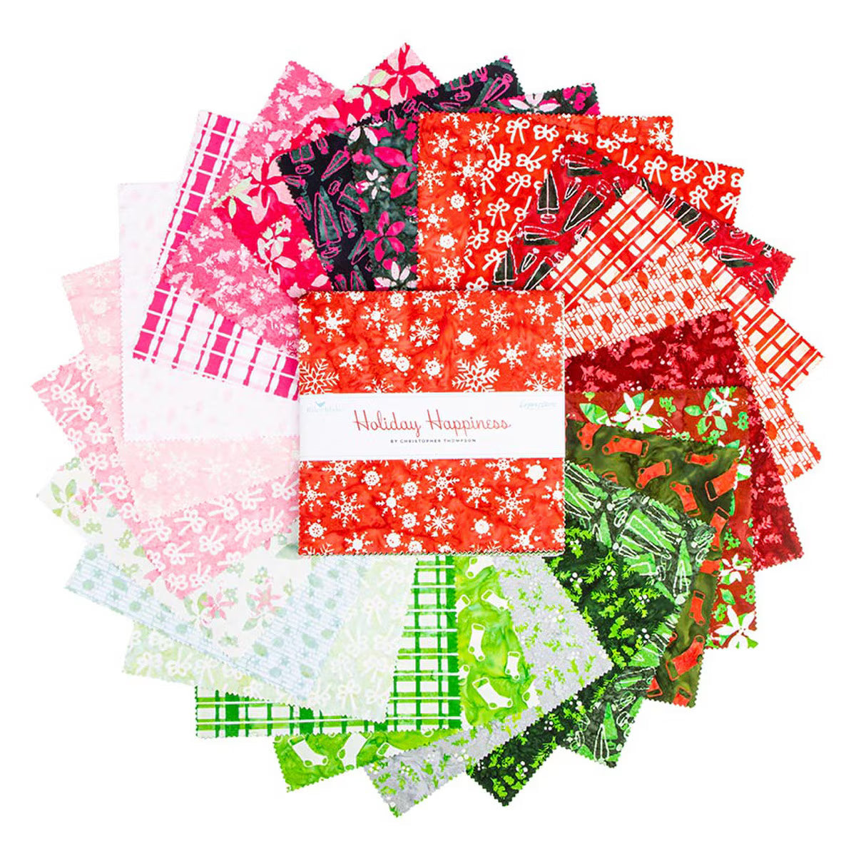 Expressions Batiks 10" Square Layer Cake Holiday Happiness Riley Blake