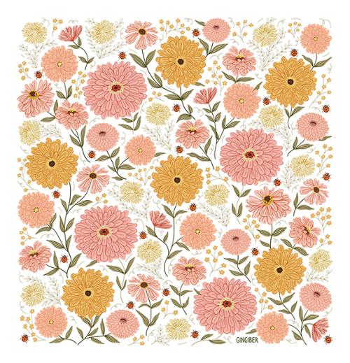 Tea Towel Zinnia GB F608 Gingiber
