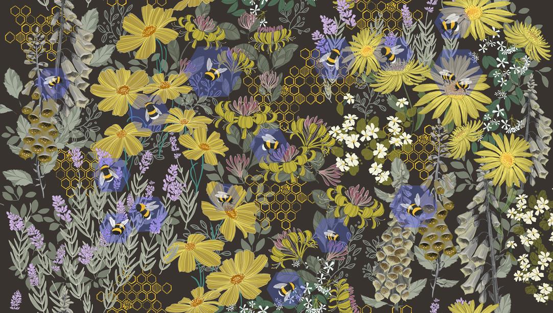 Pollinators Onyx 48810 20 Moda HALF YARD