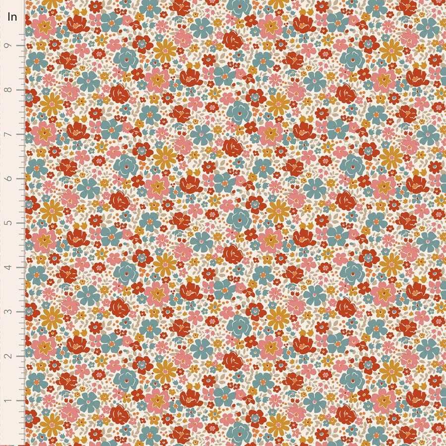Tilda Village Life Esther Warm Cream Cotton Fabric 100681 Half Yard (PRE ORDER SHIPS 10/1)