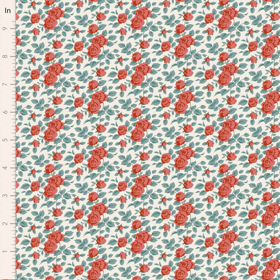 Tilda Village Life Margot Rust Cotton Fabric 100684 Half Yard (PRE ORDER SHIPS 10/1)