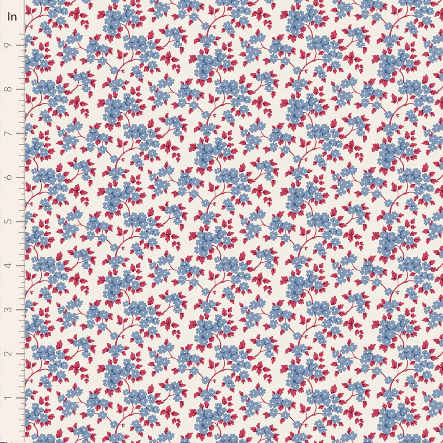 Tilda Village Life Ruth Blue Cotton Fabric 100696 Half Yard(PREORDER SHIPS 10/1)