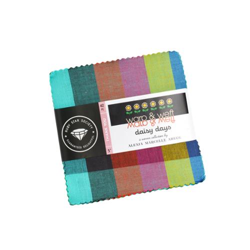 Warp Weft Daisy Days 5" Charm Pack RS4181PP Alexia Abegg Ruby Star