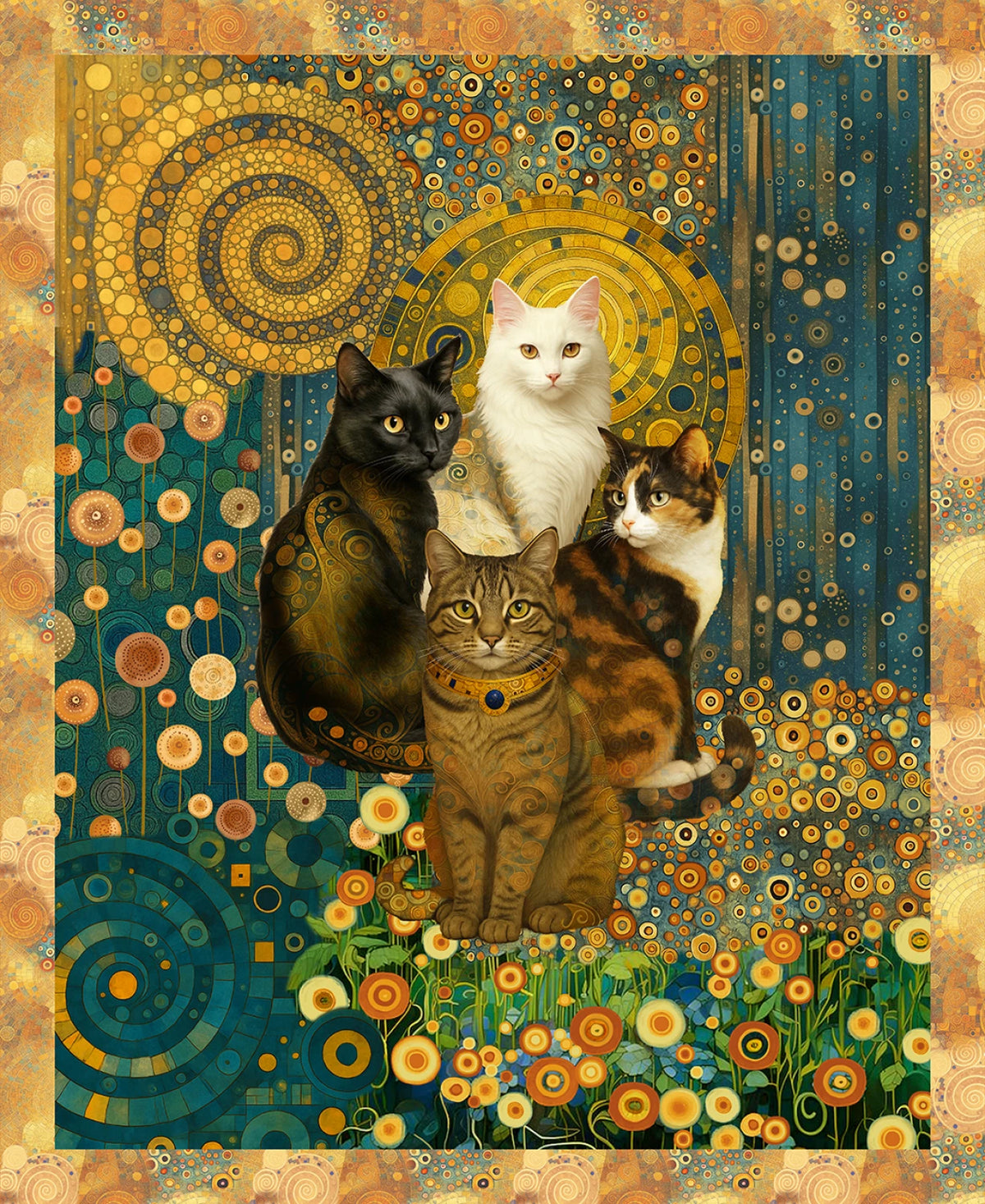 Cat-Tastic Cat Banner Panel 1040P-73 Jan Mott Henry Glass