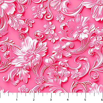 Good Together Baroque Damask Pink Patrick Lose Northcott 10705-23 Half Yard