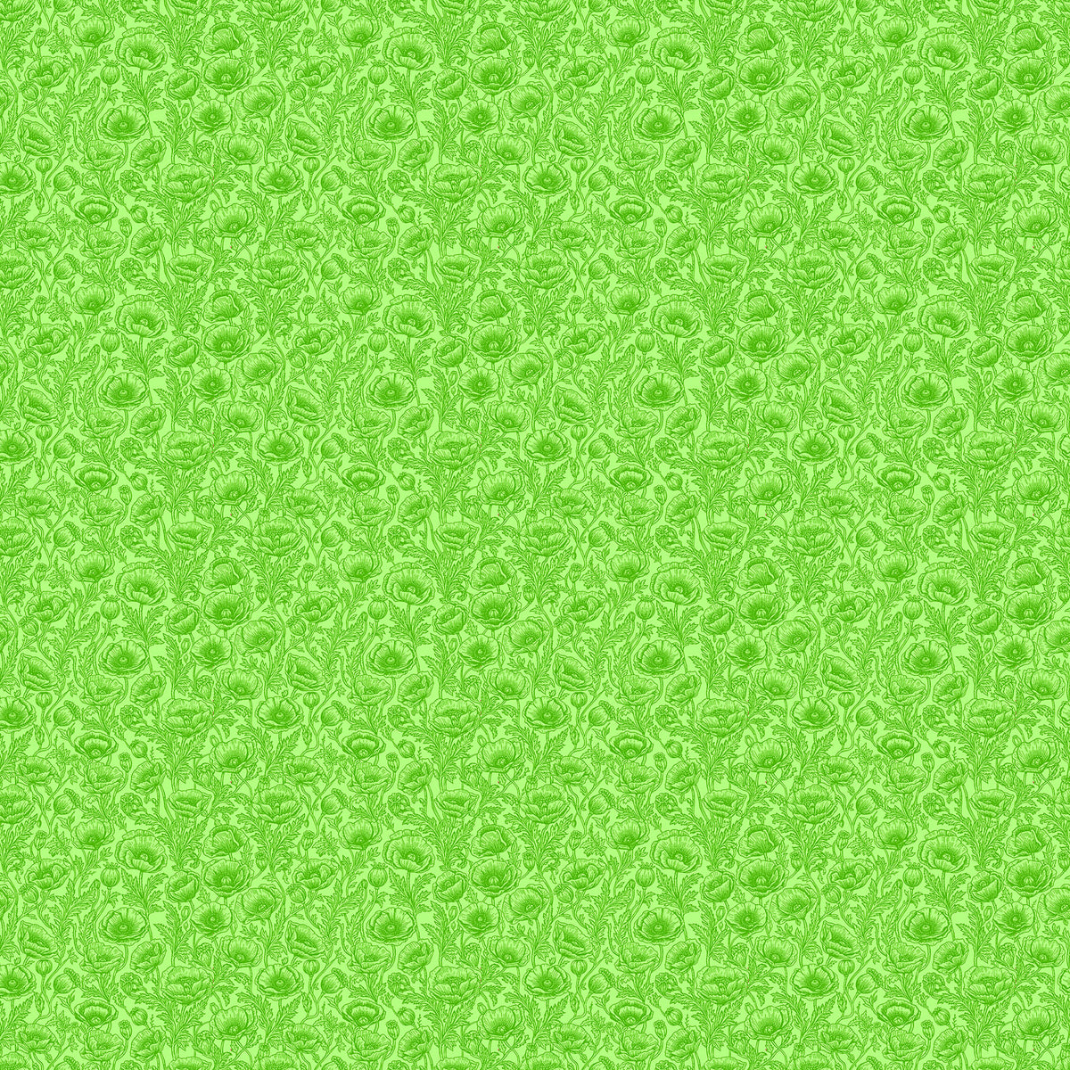 Good Together II Ozian Poppies in Green 10862-73 Patrick Lose Northcott Fabrics Half Yard PRE ORDER