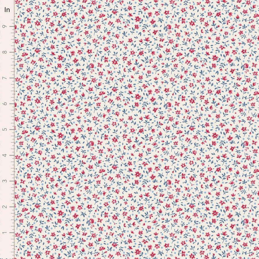 Tilda Village Life Mae Cream Cotton Fabric 110181 Half Yard (PREORDER SHIPS 10/1)
