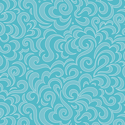 Winter Jewels 1356324B Elegance Aqua Amanda Murphy Benartex Half Yard