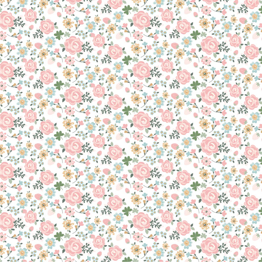 Pemberley Park PE261201 White Miss Elliot Lori Woods Poppie Cotton - Half Yard