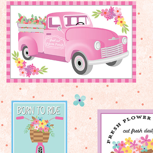 Enjoy The Ride Ride On Patchwork Greta Lynn Benartex 1427199B Half Yard