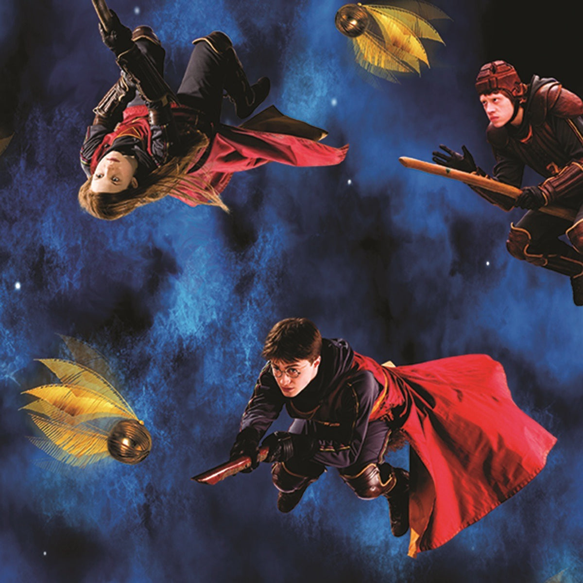 Harry Potter 1521855B Playing Quidditch Sky Blue Benartex Half Yard