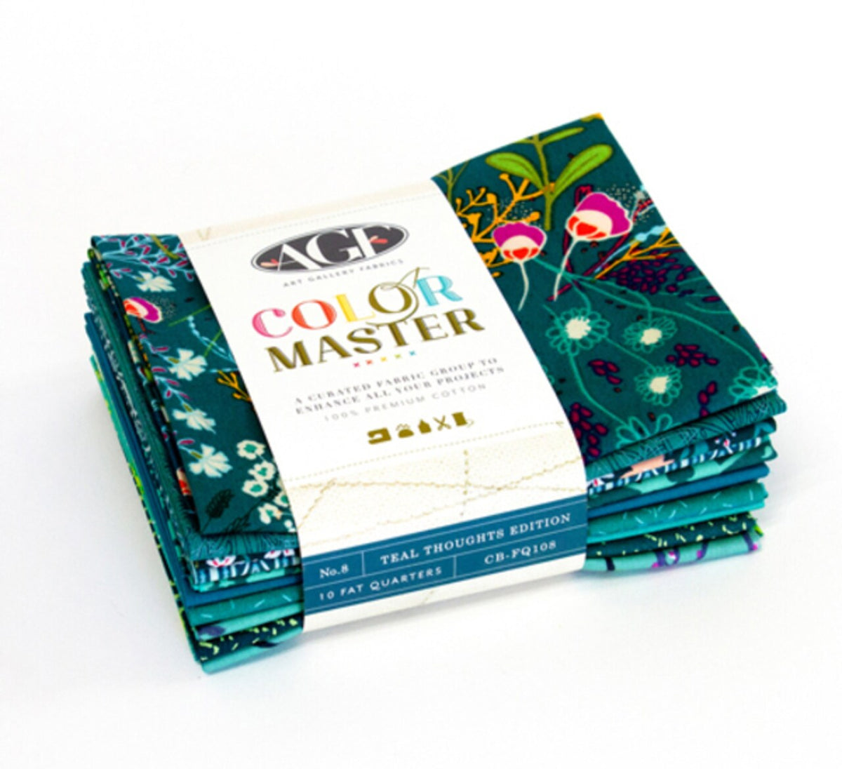 Art Gallery Color Master 10 Fat Quarter Bundle CB-FQ108 Teal Thoughts