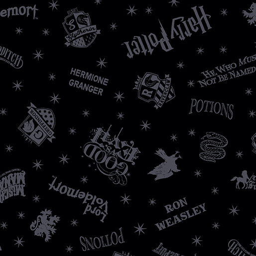 Harry Potter Shadow Words Benartex 1522412B Half Yard