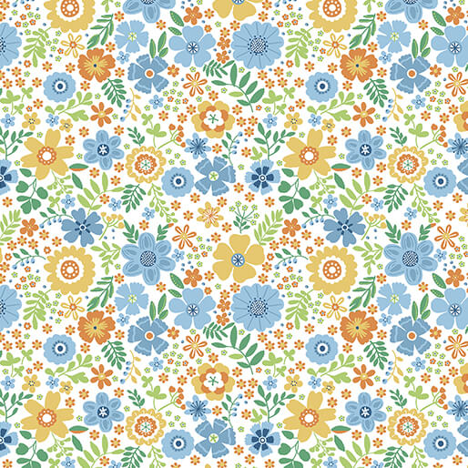 Color it Sunshine 1635633B Sunshine Blooms Yellow/Multi Cherry Guidry Benartex Half Yard