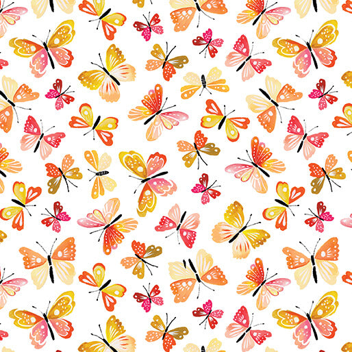 A Prairie Heart Rustic Flutter Peach Jam/White Katie Daisy Benartex 1663425B Half Yard