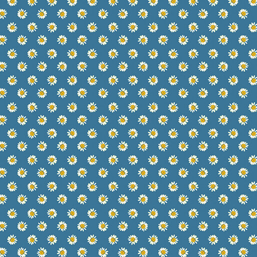 A Prairie Heart Dainty Daisy Dark Prairie Sky Katie Daisy Benartex 1663555B Half Yard