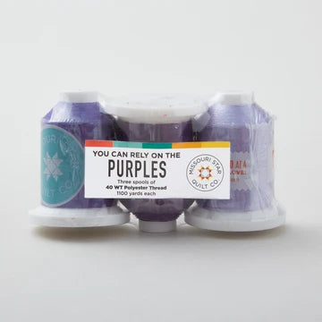 Missouri Star Purples 40 Wt Polyester Thread Stash Builder 3 Pack