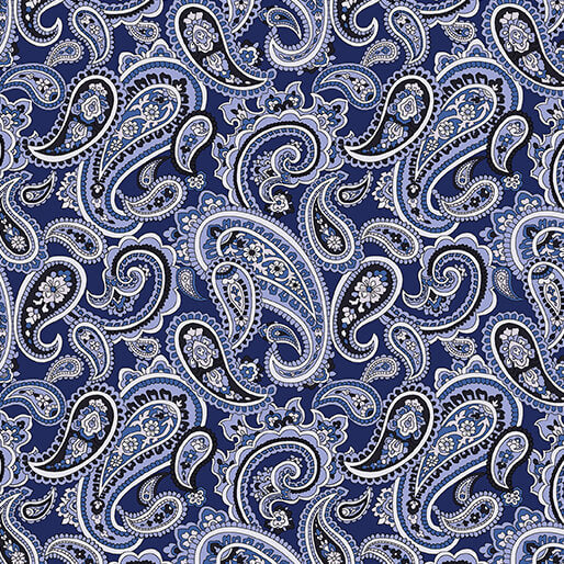 The Drawing Room Parquet Floor Navy Pat Sloan Benartex 1700811B Half Yard