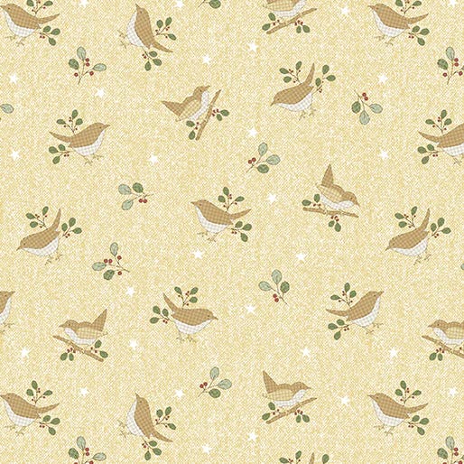 ABC’s 1317533B Bird & Sprig Yellow Cheryl Haynes Benartex Half Yard