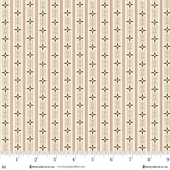 Buttercream & Brickle Bits Cream Cottage Ticking Stripe 1949-40 Kim Diehl Henry Glass Half Yard