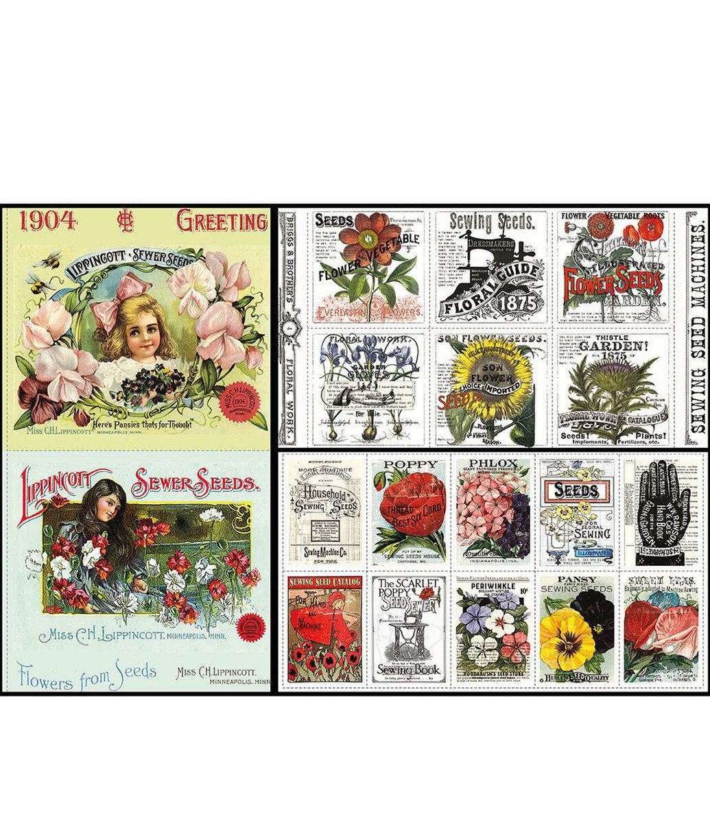 Sewing Seeds III 1P-15680-3 Panel Bundle J. Wecker Riley Blake