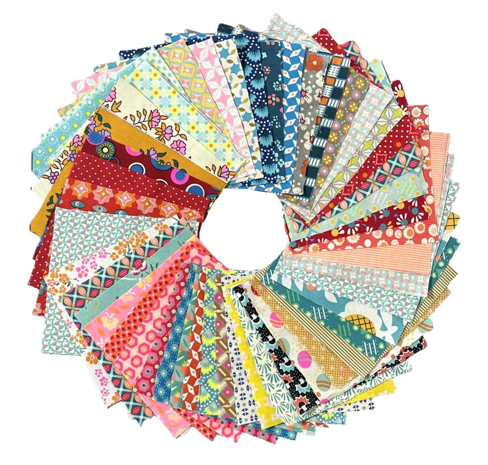 Petit Pan 4"x4" 50 Fabric Square Bundle Bleu, Vert, 500-050-007
