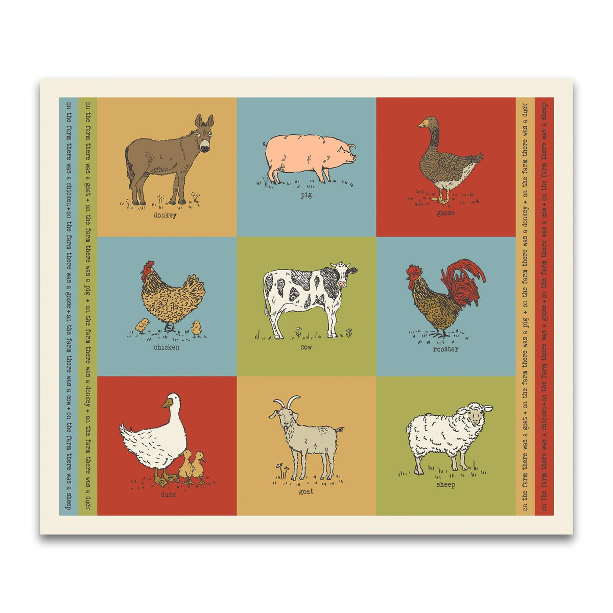Farmstead Farm Animals 1 Yard Panel Stacy Iest Hsu 20908 11 Moda 186P