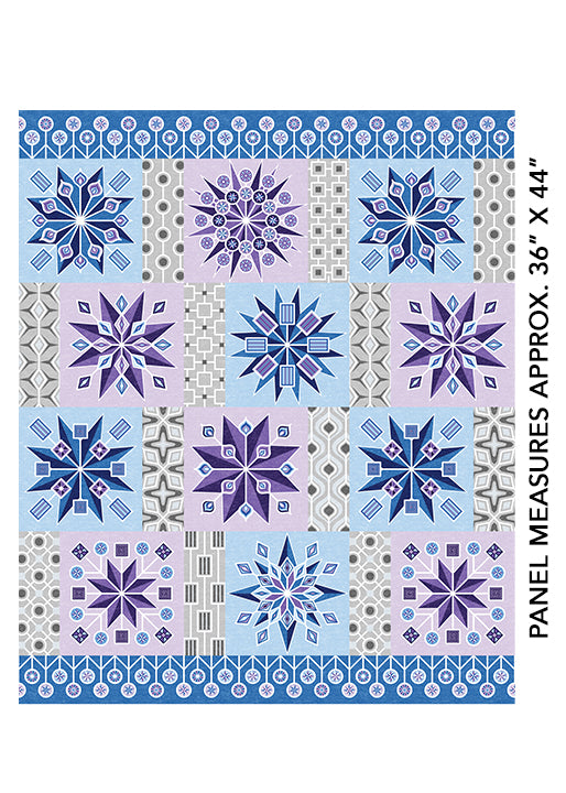 Cotton Shot Harmony 0227805B Lollipop Blocks Blue Panel Amanda Murphy Benartex
