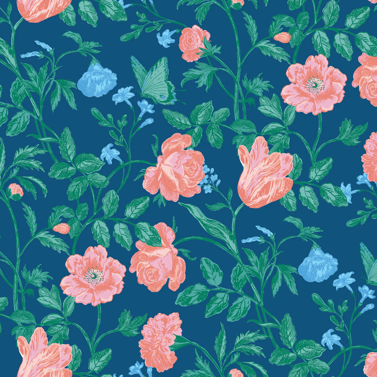 Garden Reverie 228447 Jardin Blue Cassidy Demkov Cloud9 Half Yard
