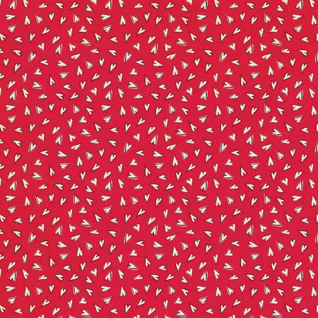 Folk Love 230087 Hearts Adrift Red Victoria Croydon Cloud9 Half Yard