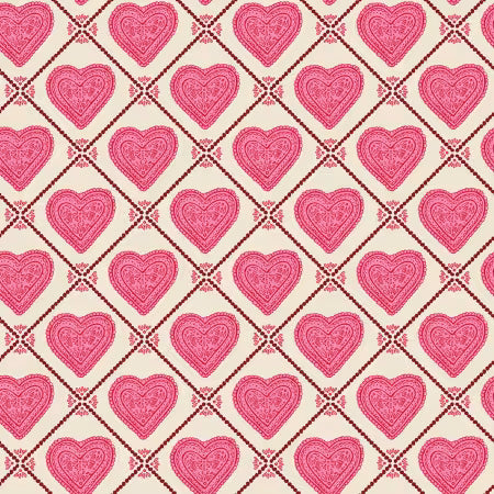Folk Love 230095 Folk Hearts Pink Victoria Croydon Cloud9 Half Yard
