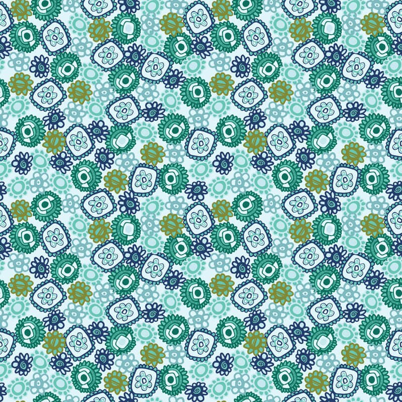 Exotic Splendour Magic Carpet Blue Kathy Jurris RB Studios RBSES2640/07 By the Half Yard