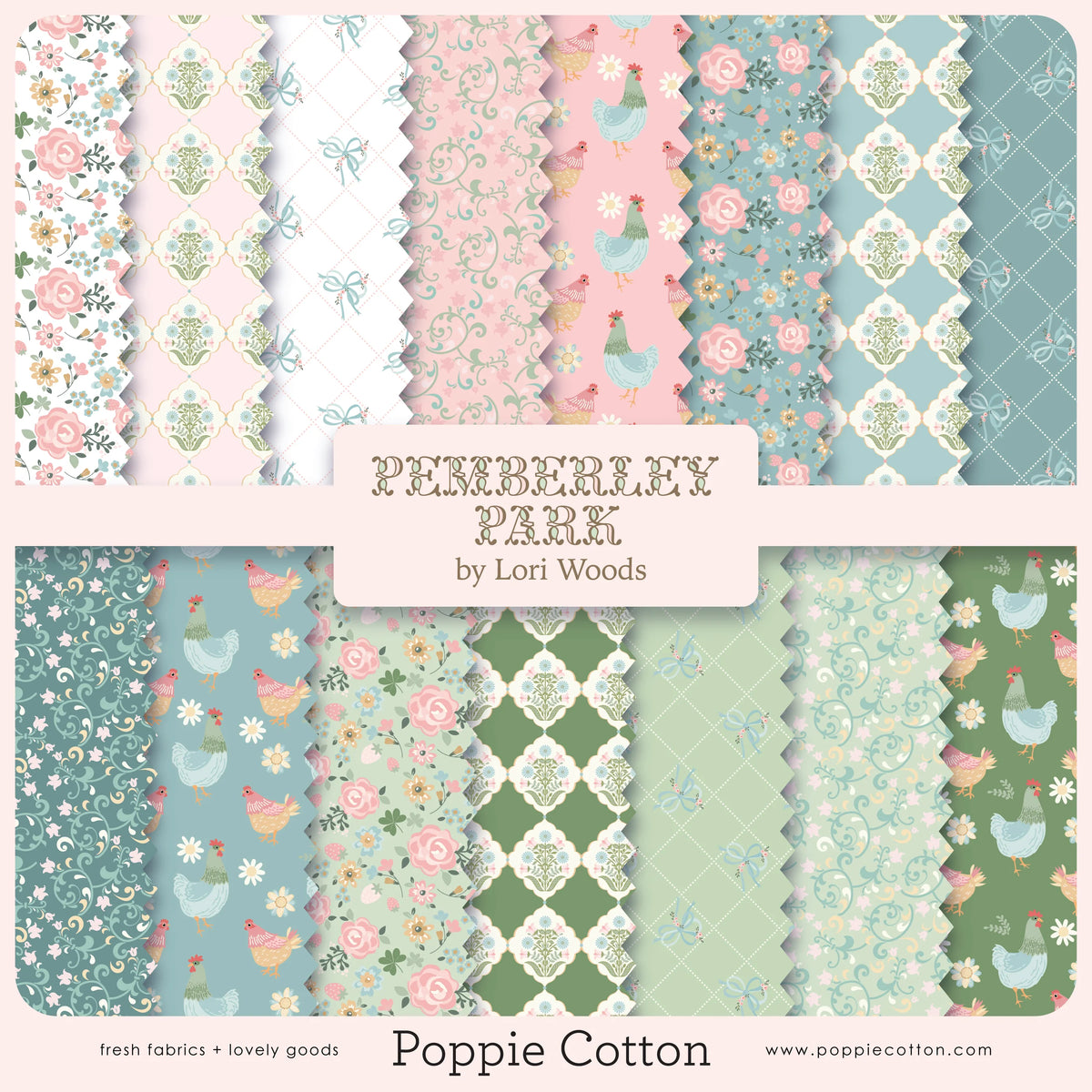 Pemberley Park PE261220 5" Precuts Lori Woods Poppie Cotton