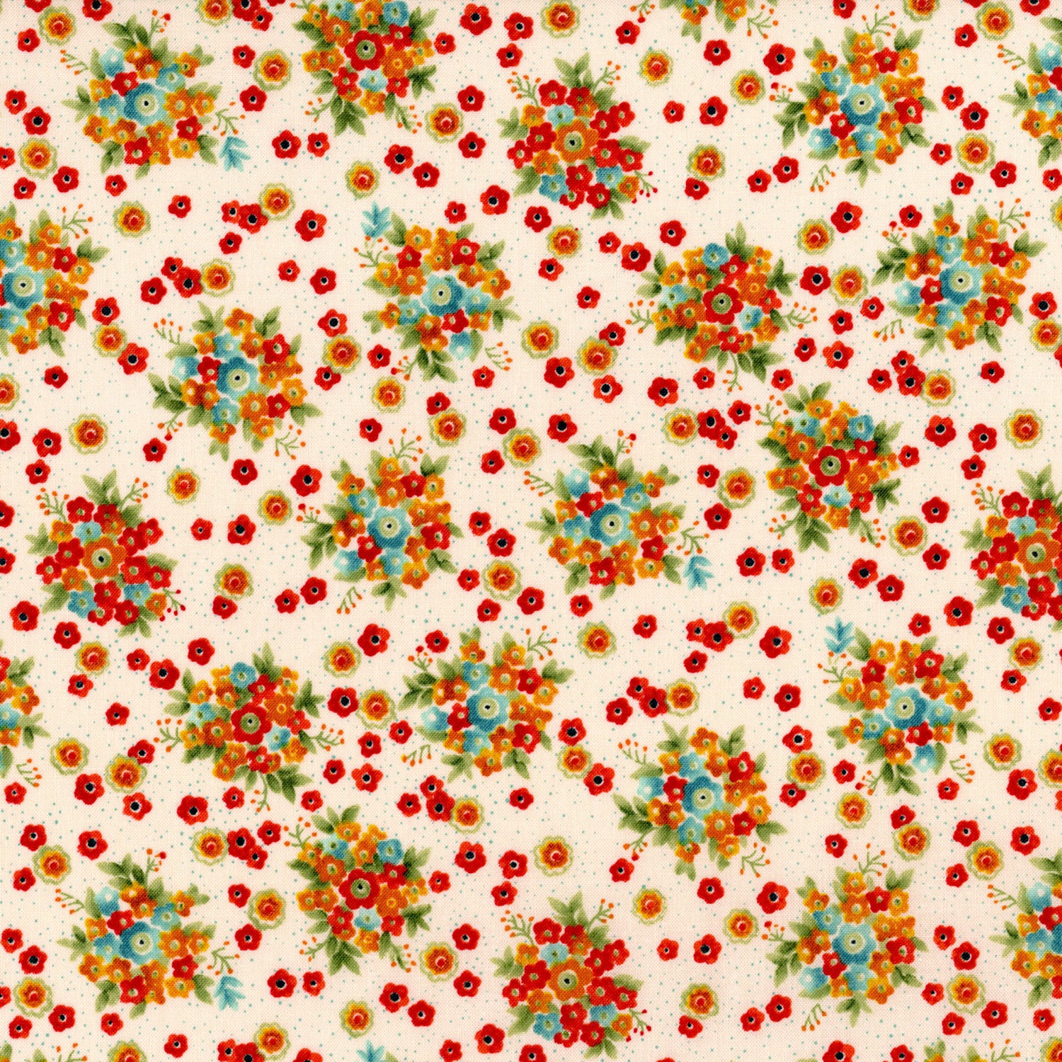 BORDEAUX ROSE  ROSE BUNCHES  RED RJR FABRICS RJR3085/1 HALF YARD