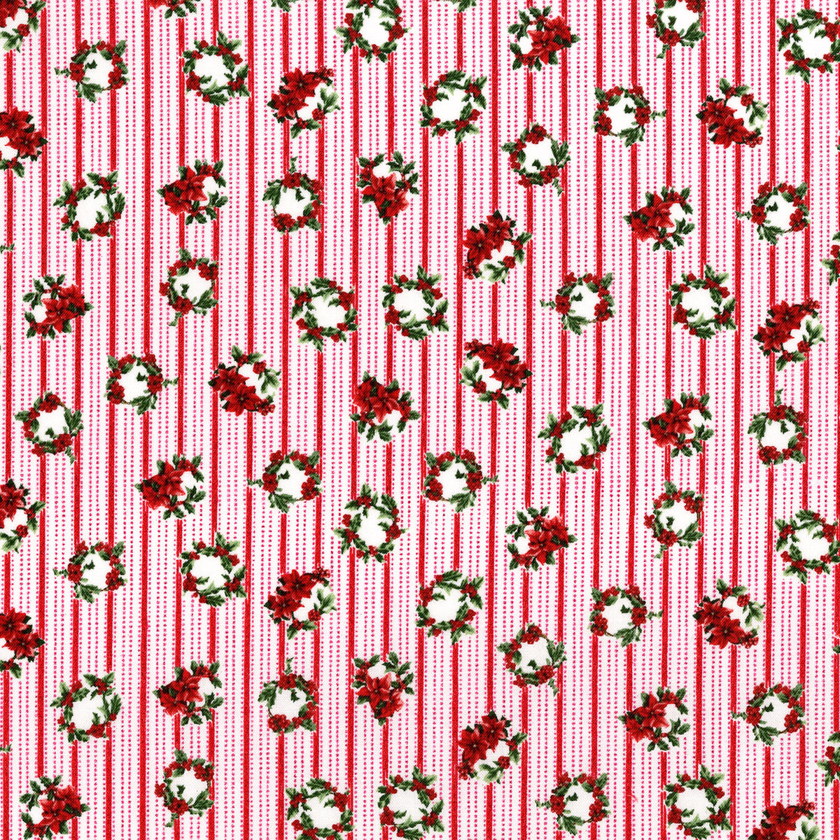 Merry Berry And Bright Winter Wreaths Radiant Noel Metallic RJR Fabrics RJR3159/1 By the Half Yard