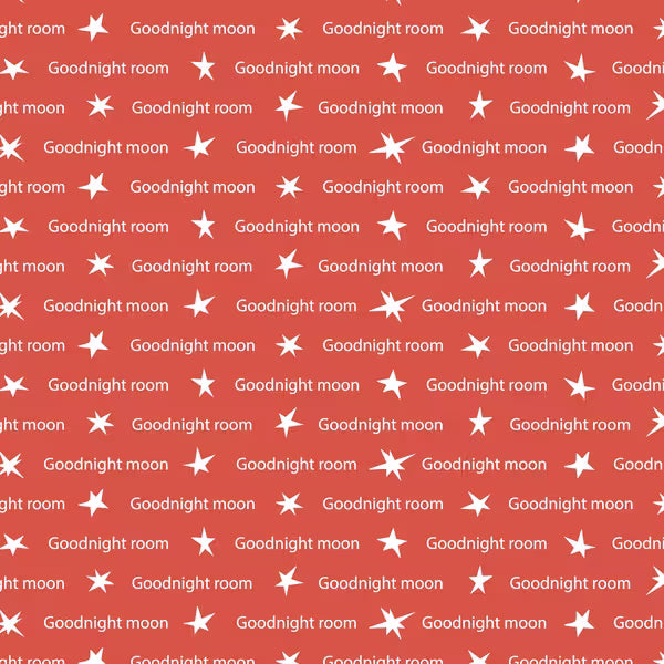 Goodnight Moon 229226 Goodnight Wishes Red Margaret Wise Brown Cloud9 Half Yard