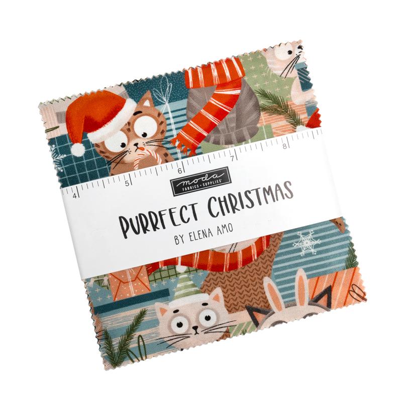 Purrfect Christmas 5" Charm Pack Elan Amo Moda