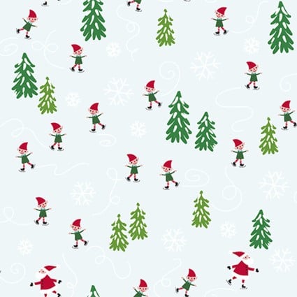 MERRYLAND SKATERS THREE WISHES 3WI21019-BLU-CTN-D HALF YARD